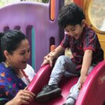 Mother and child playing together